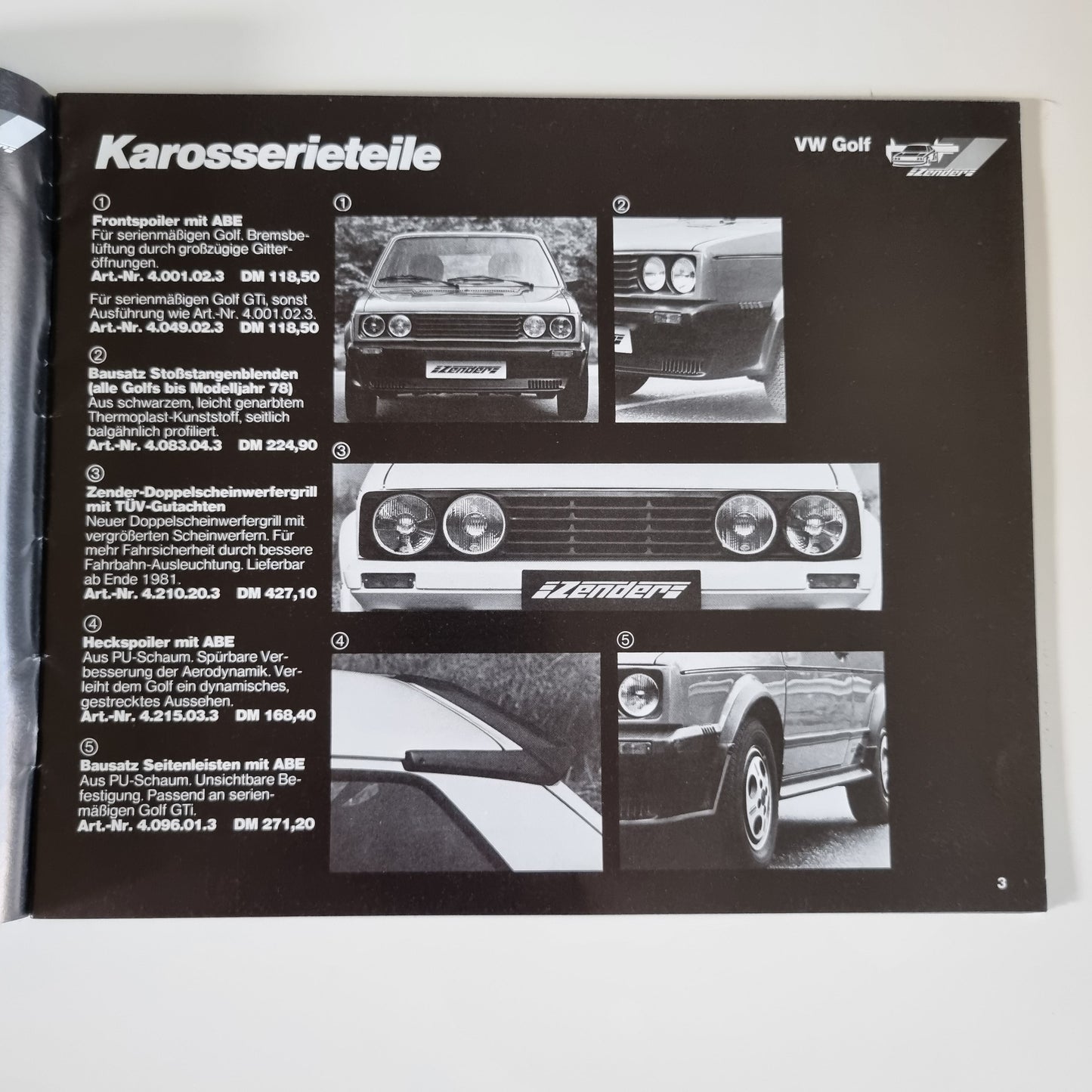 Zender Parts And Accessories Brochure