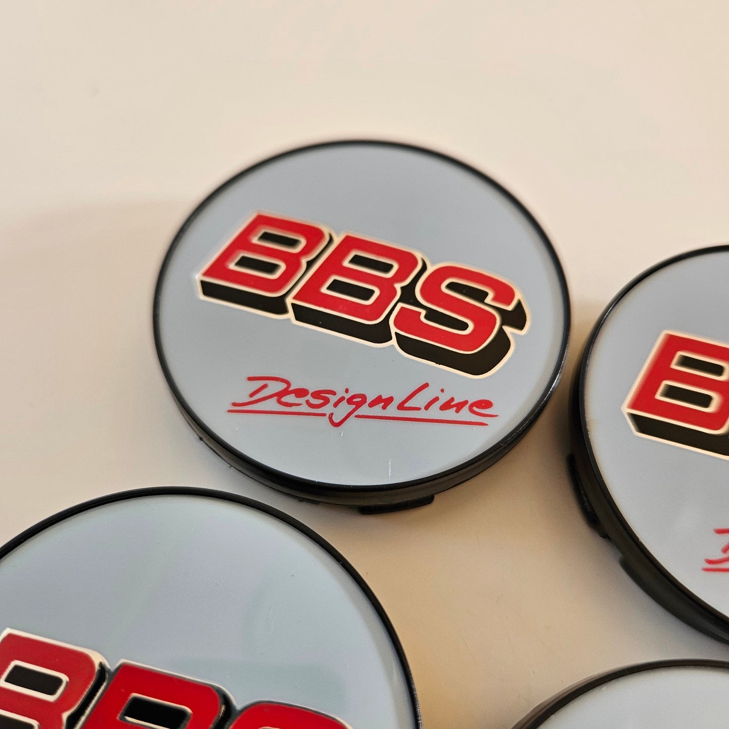 BBS Designline White/Red Wheel Cap Set 56mm