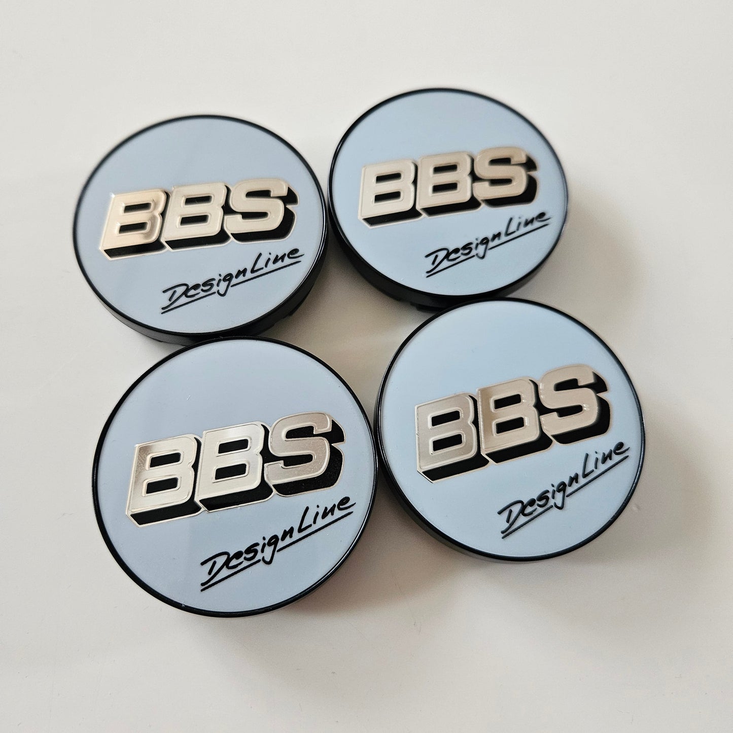 BBS Designline White/Silver Wheel Cap Set 56mm