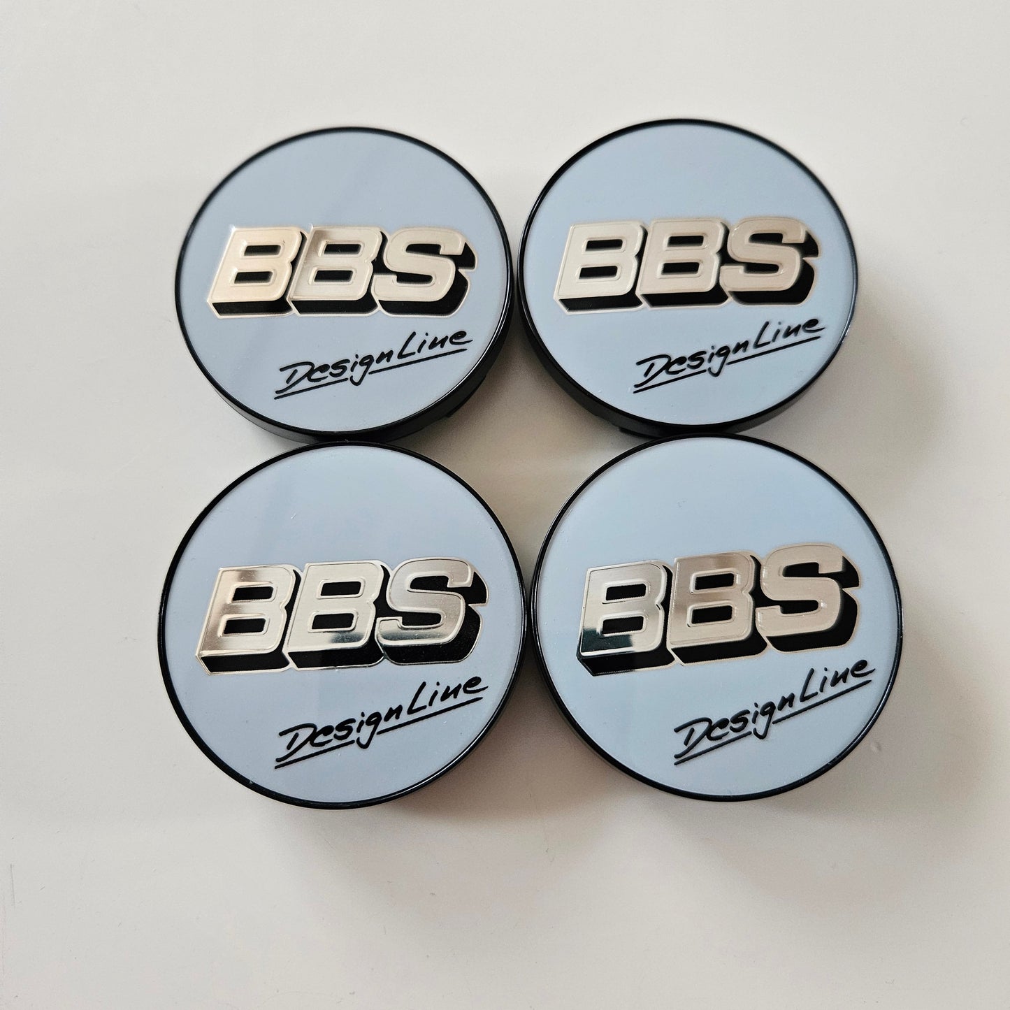 BBS Designline White/Silver Wheel Cap Set 56mm