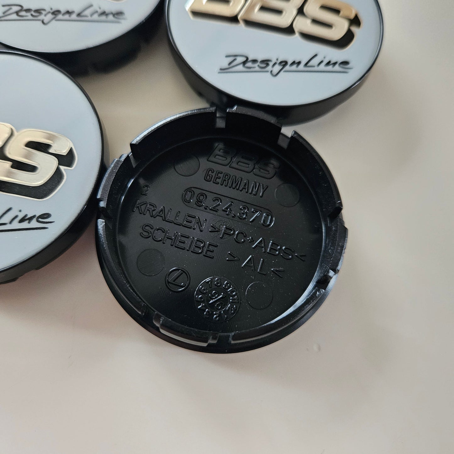 BBS Designline White/Silver Wheel Cap Set 56mm