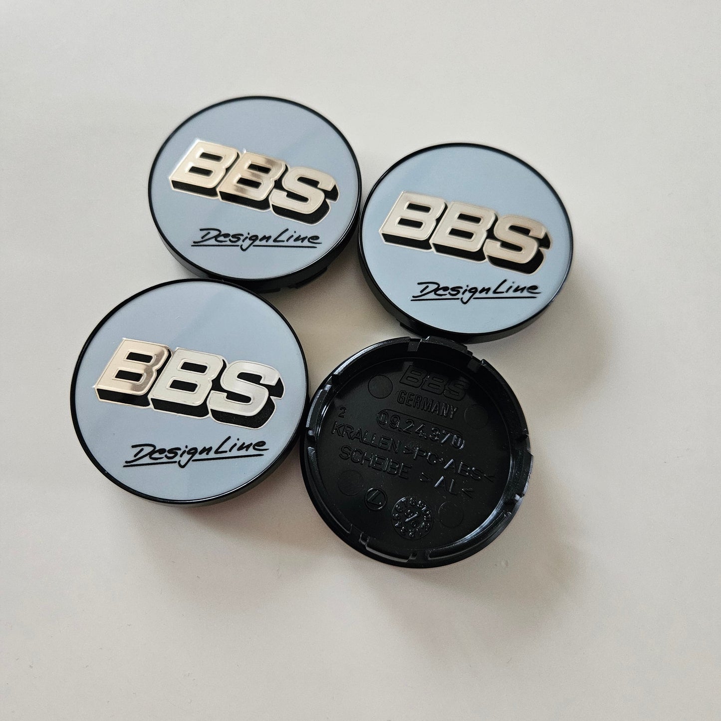 BBS Designline White/Silver Wheel Cap Set 56mm