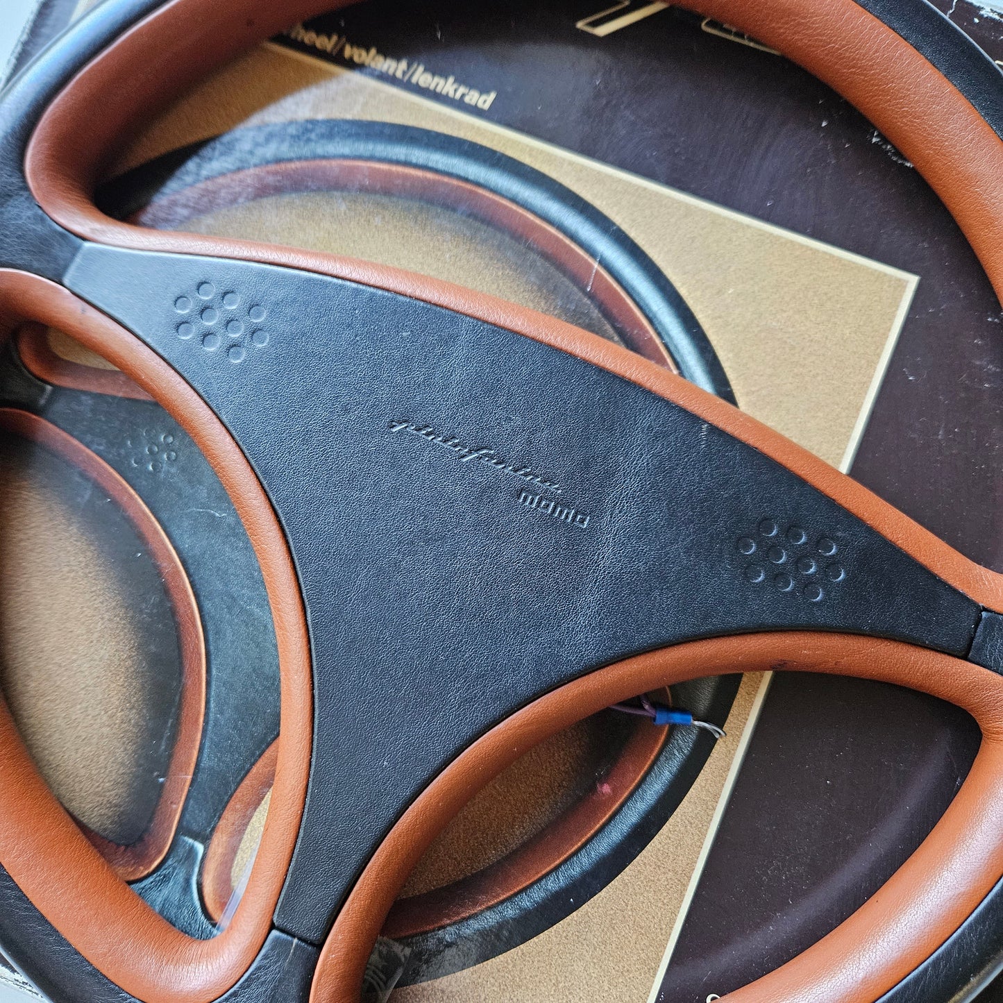Momo Pininfarina Black/Brown Steering Wheel