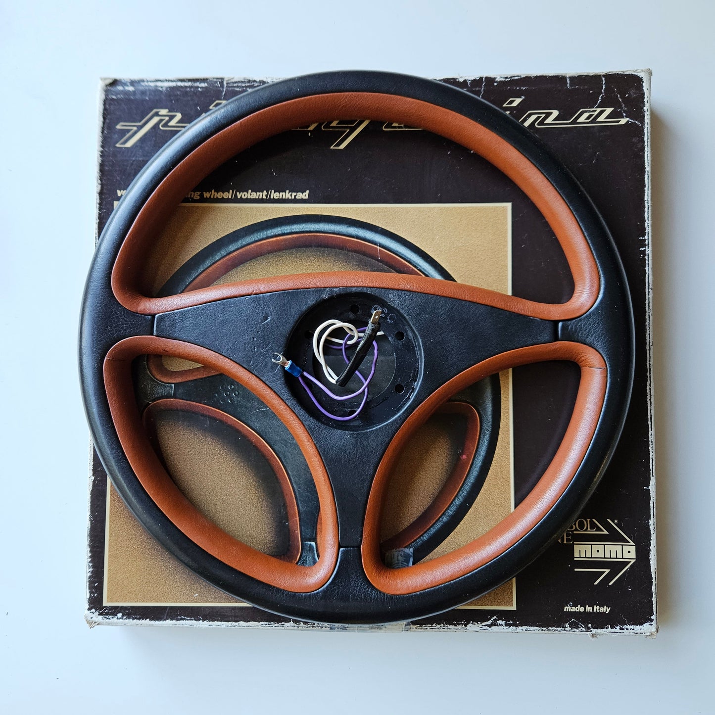 Momo Pininfarina Black/Brown Steering Wheel