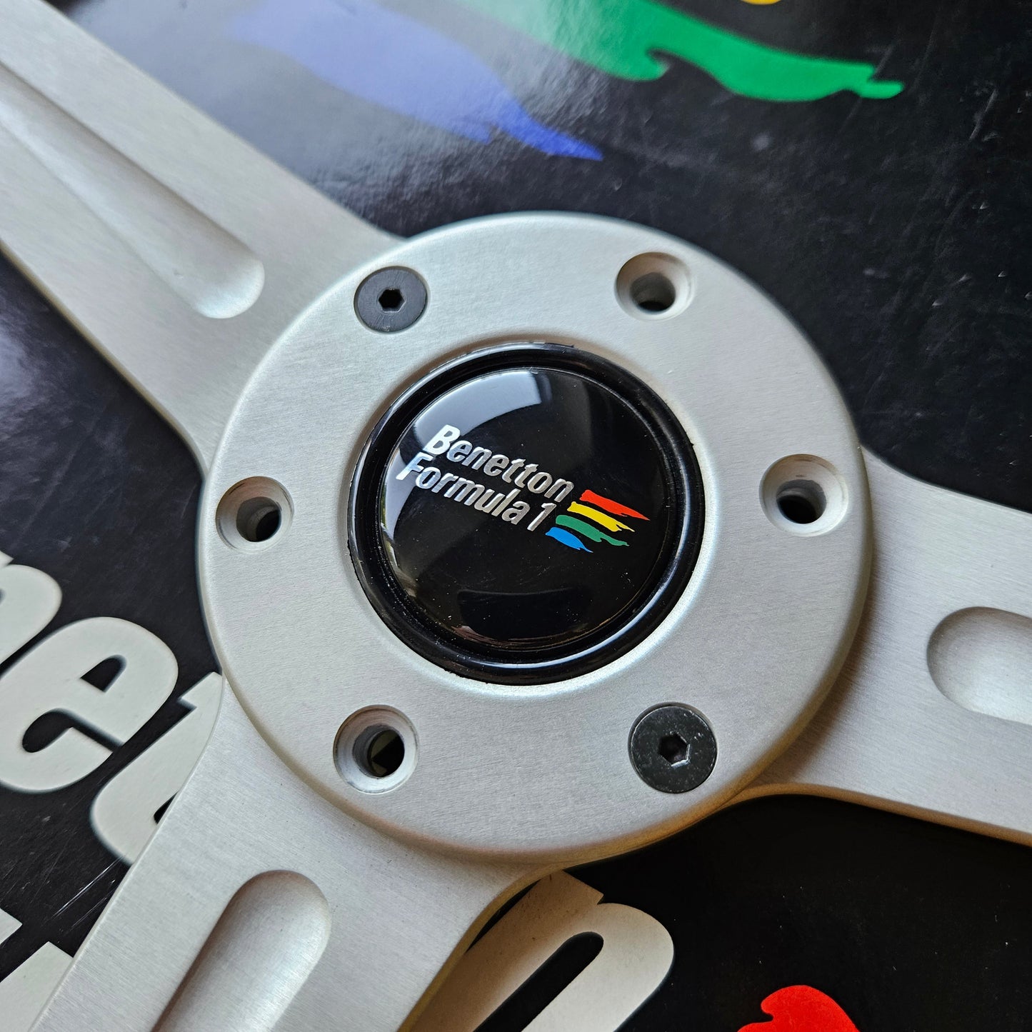 Momo Benetton F1 Fashion Yellow Woodgrain Steering Wheel