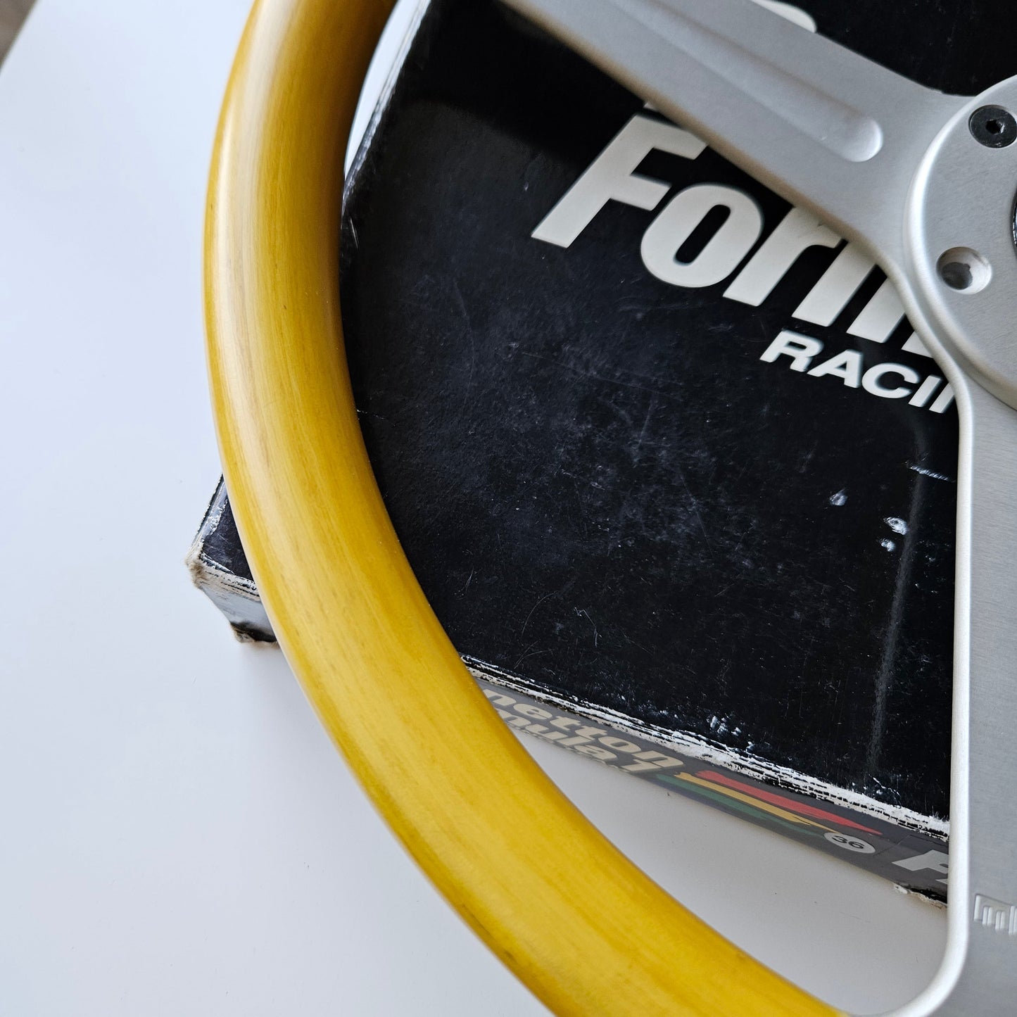 Momo Benetton F1 Fashion Yellow Woodgrain Steering Wheel