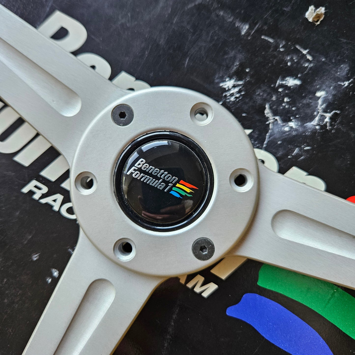 Momo Benetton F1 Fashion Yellow Woodgrain Steering Wheel