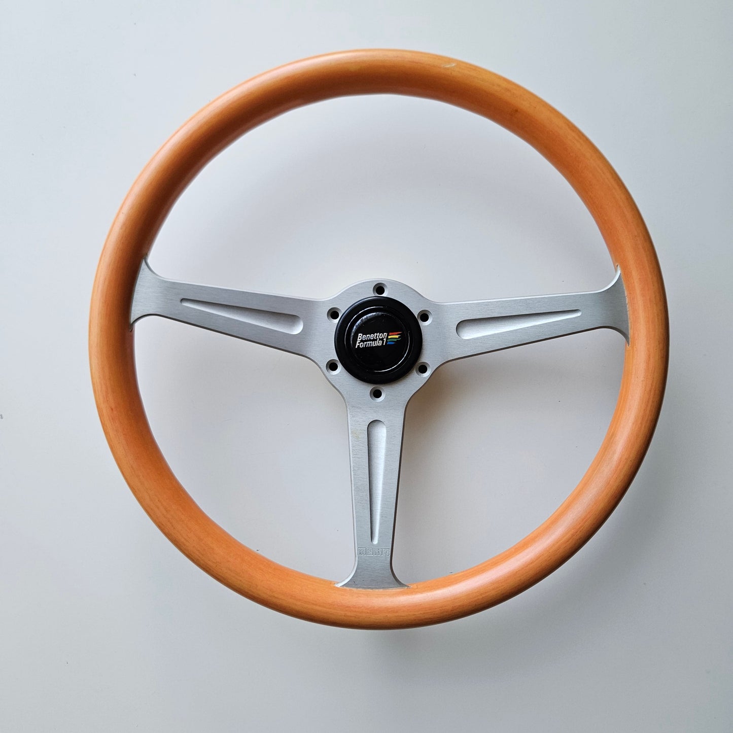 Momo Benetton F1 Fashion Orange Woodgrain Steering Wheel