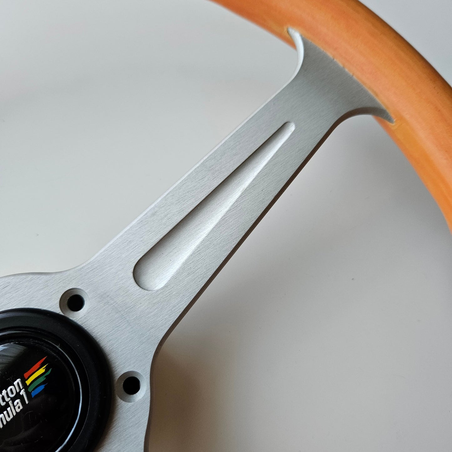 Momo Benetton F1 Fashion Orange Woodgrain Steering Wheel