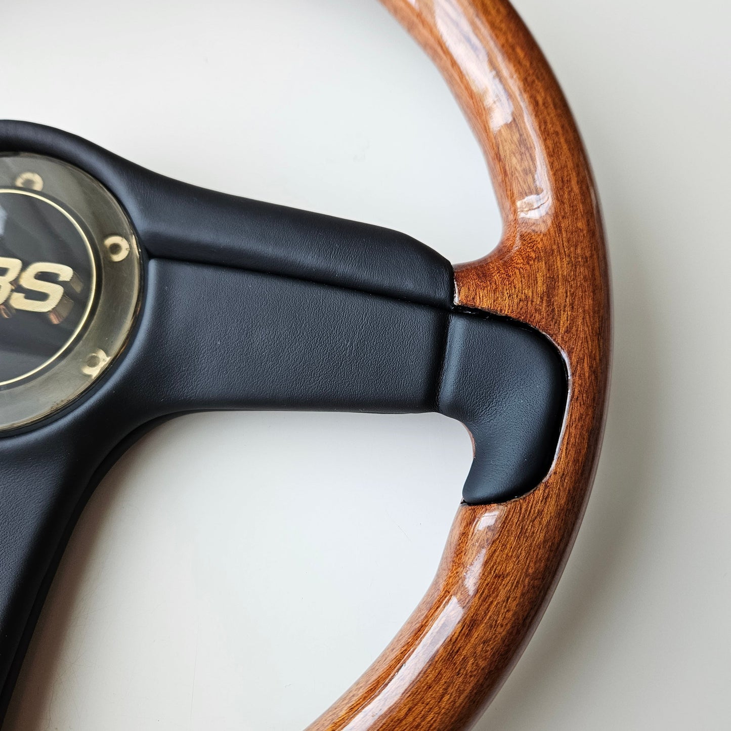 BBS Woodgrain/Leather Three Spoke Steering Wheel