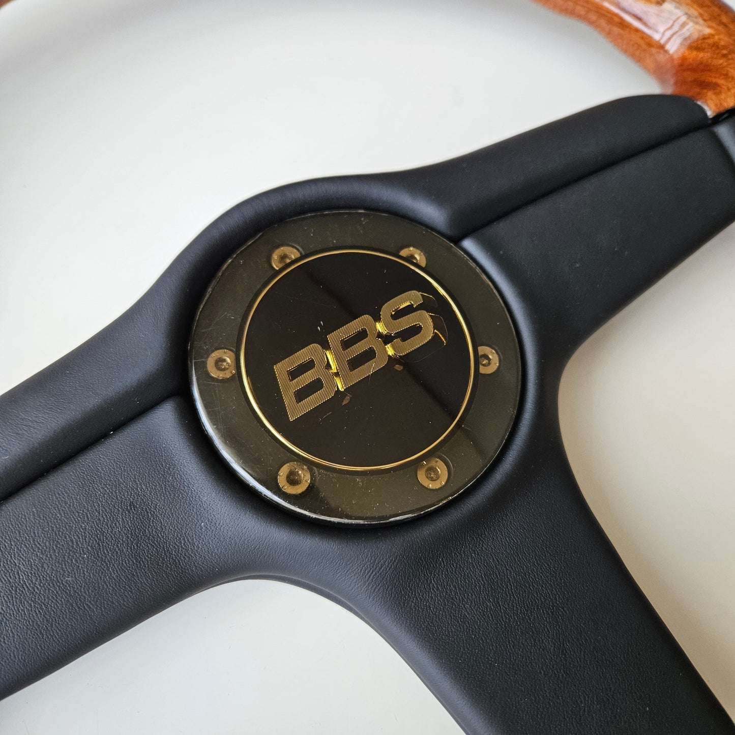 BBS Woodgrain/Leather Three Spoke Steering Wheel