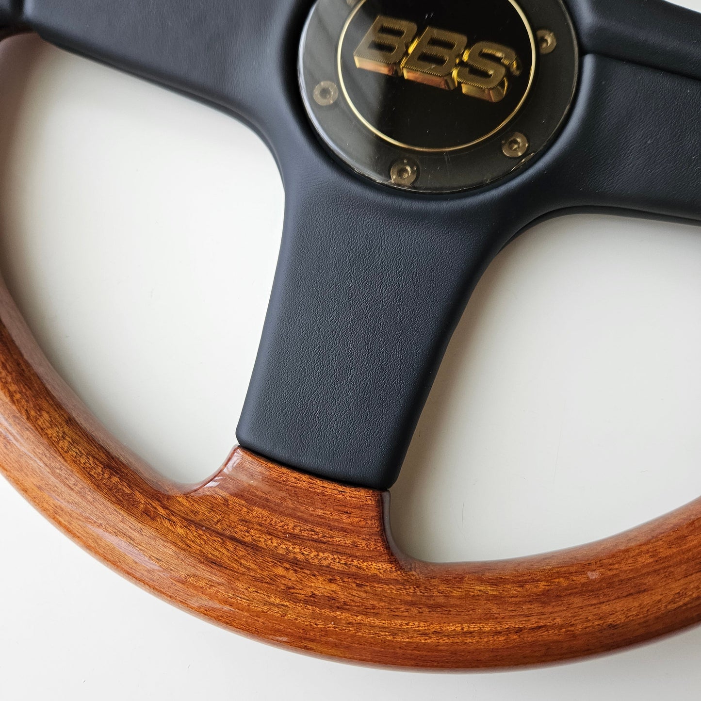 BBS Woodgrain/Leather Three Spoke Steering Wheel