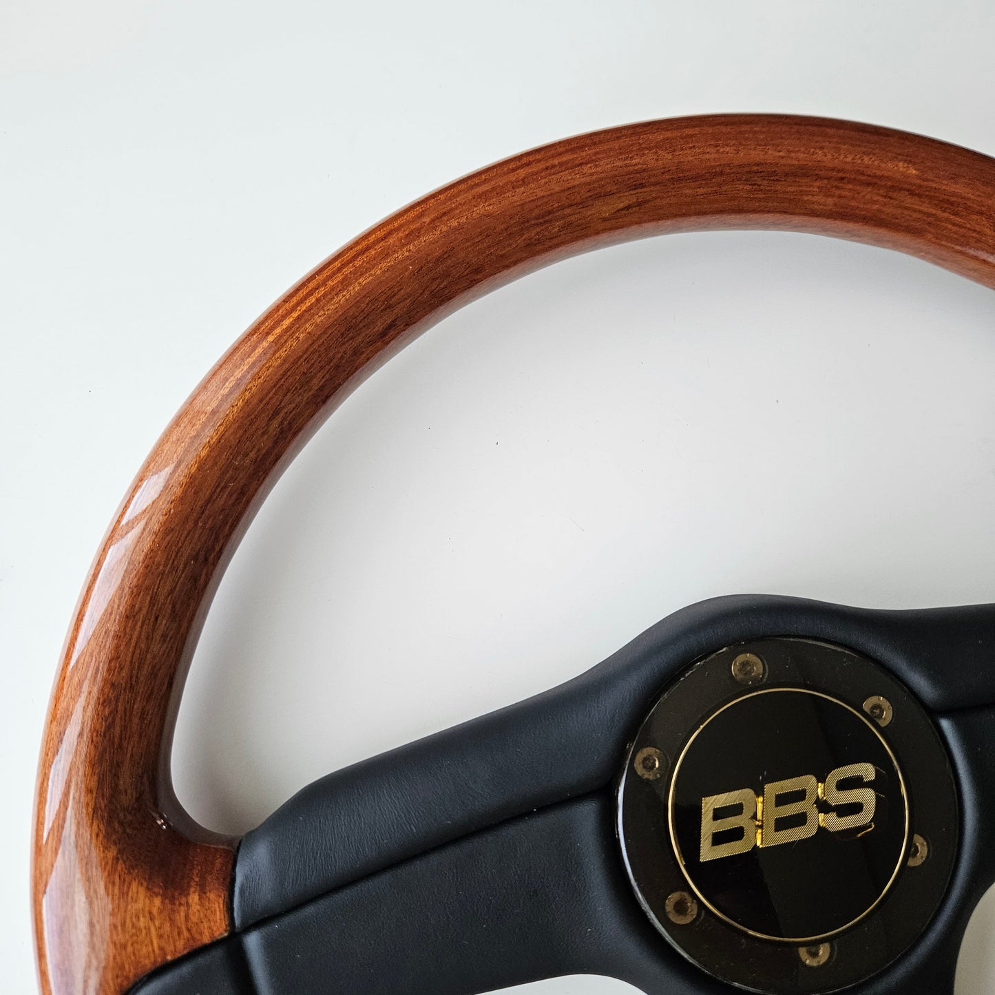 BBS Woodgrain/Leather Three Spoke Steering Wheel