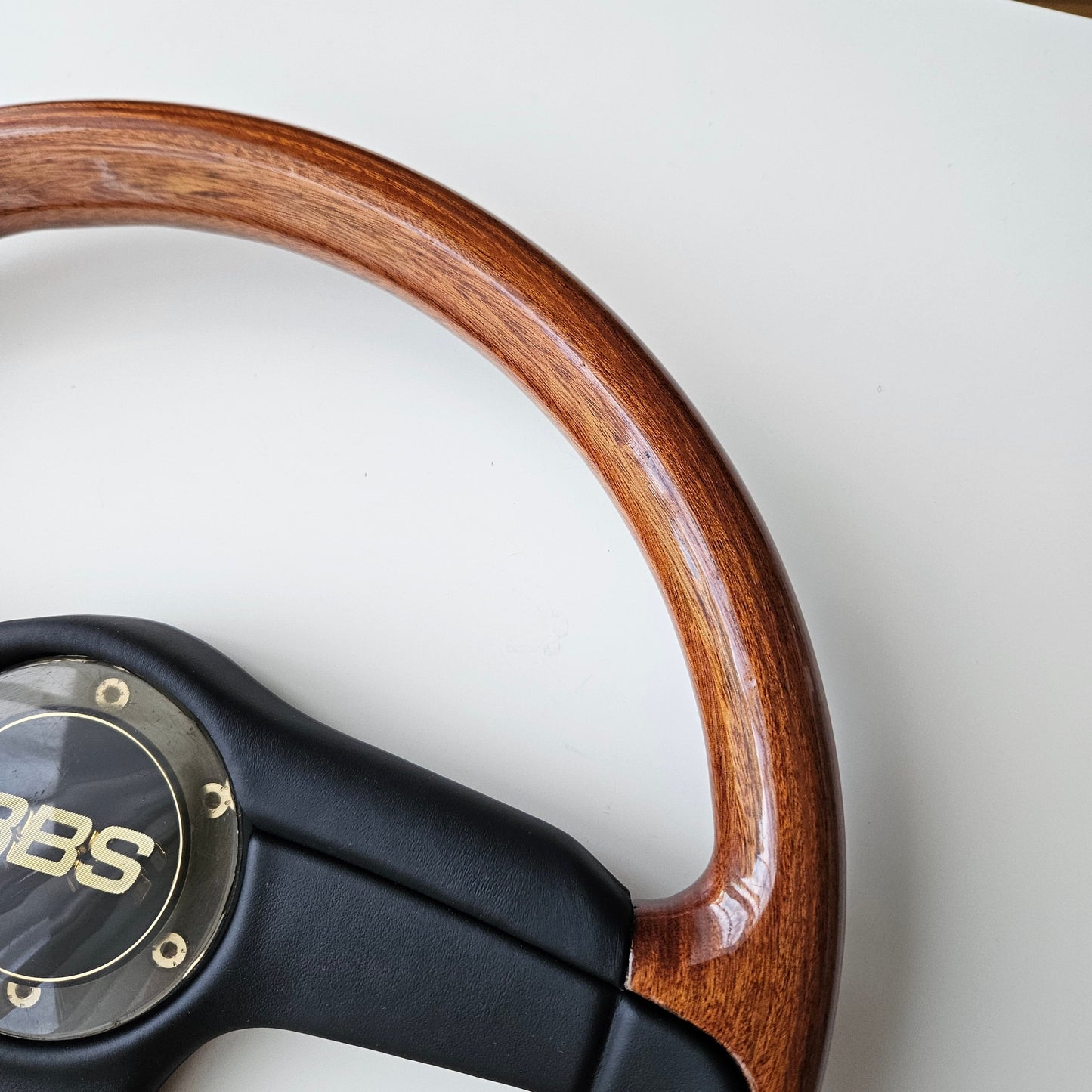BBS Woodgrain/Leather Three Spoke Steering Wheel