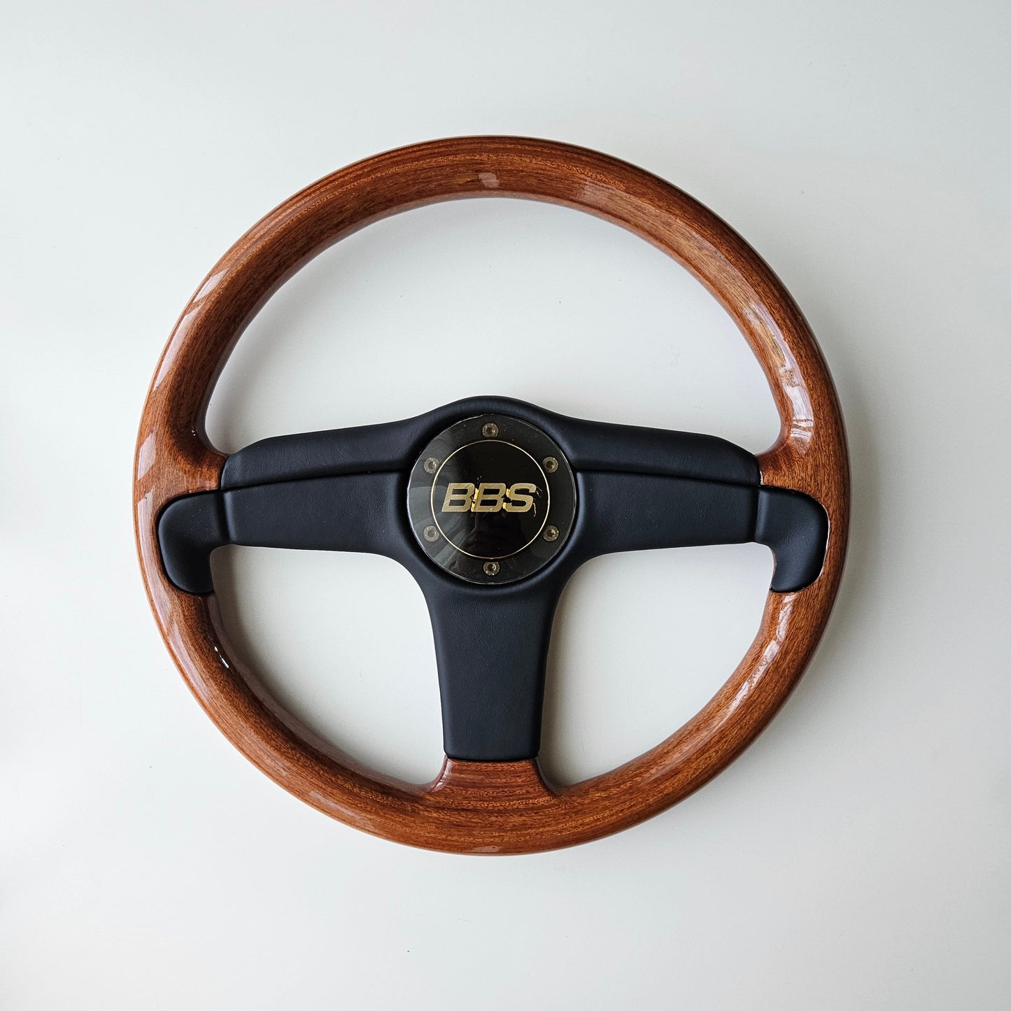 BBS Woodgrain/Leather Three Spoke Steering Wheel