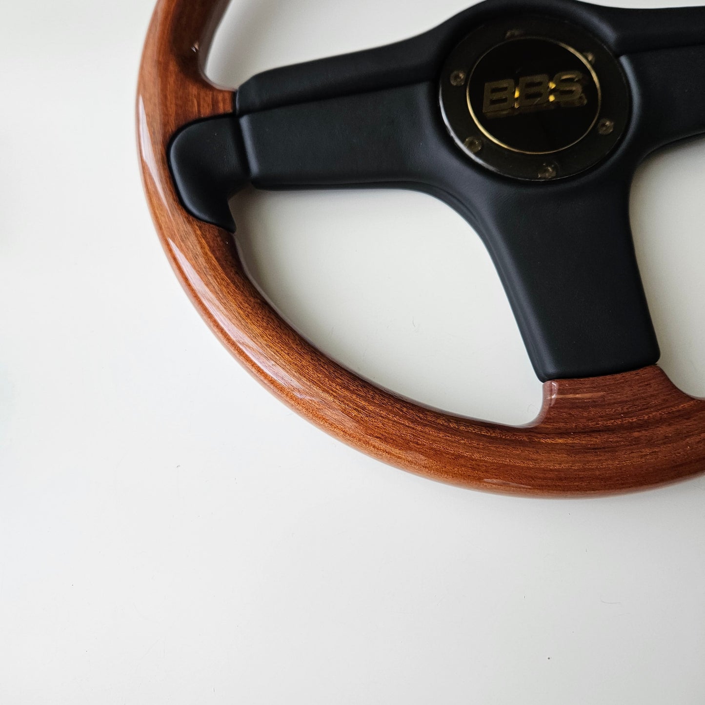 BBS Woodgrain/Leather Three Spoke Steering Wheel