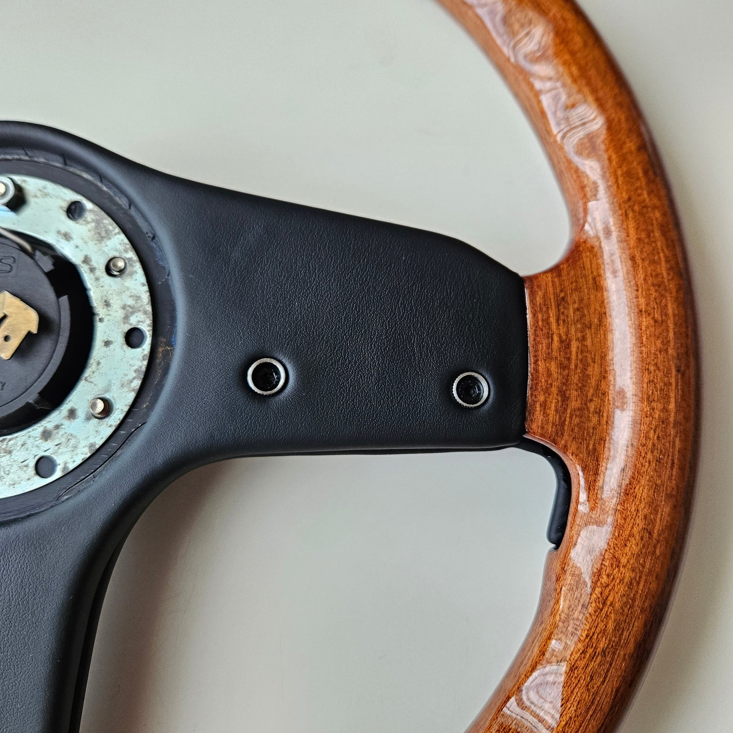 BBS Woodgrain/Leather Three Spoke Steering Wheel