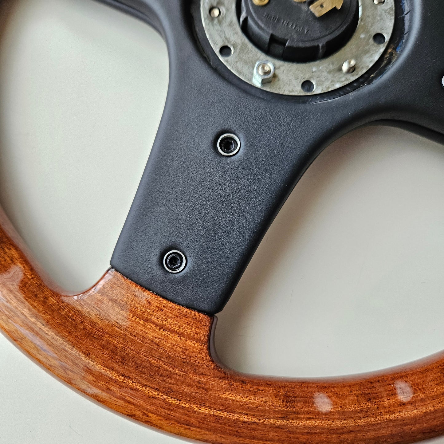 BBS Woodgrain/Leather Three Spoke Steering Wheel