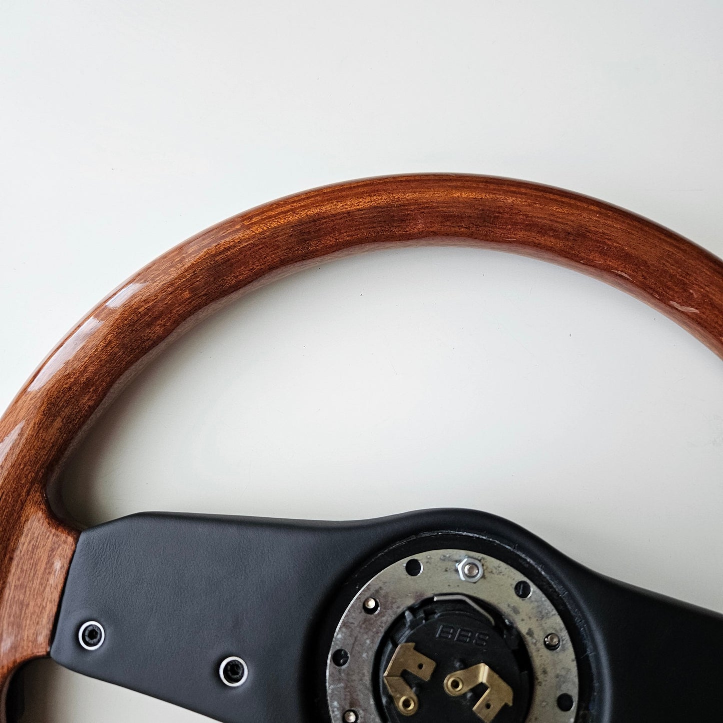 BBS Woodgrain/Leather Three Spoke Steering Wheel