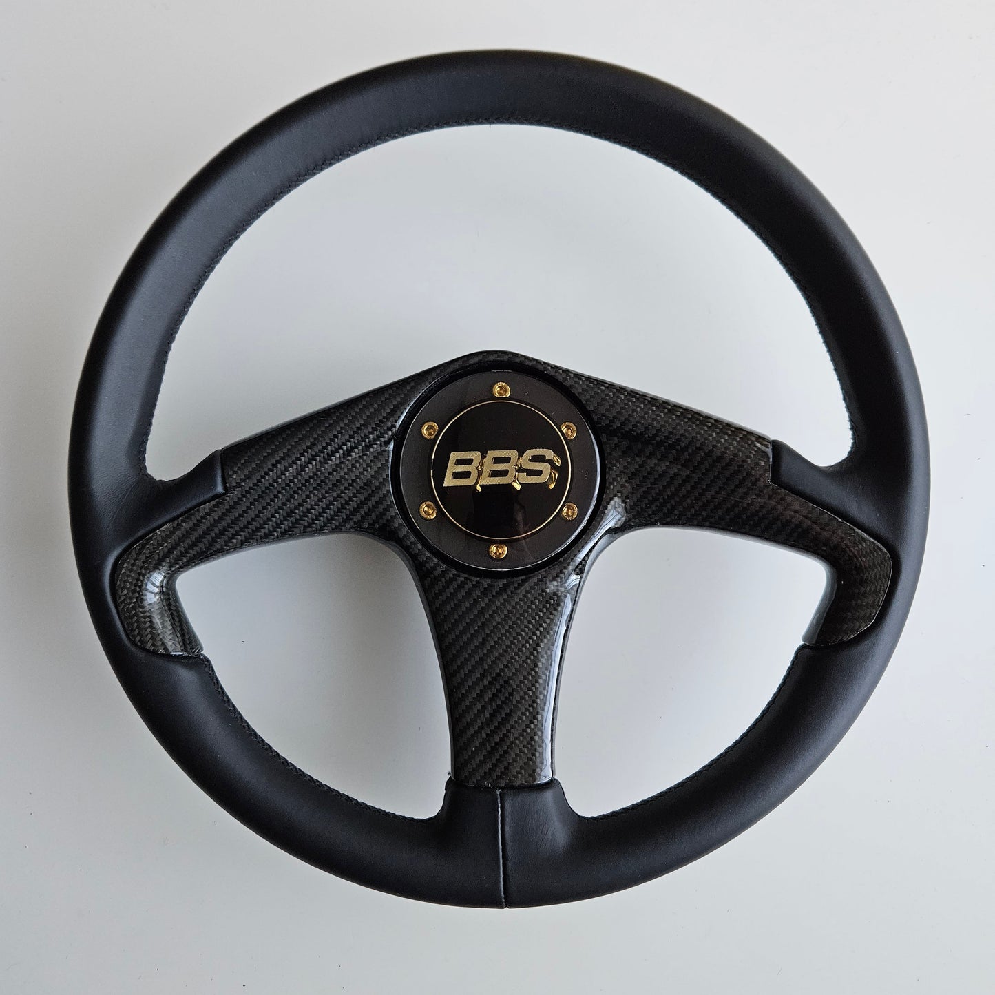 BBS Three Spoke Steering Wheel With Real Carbon Center