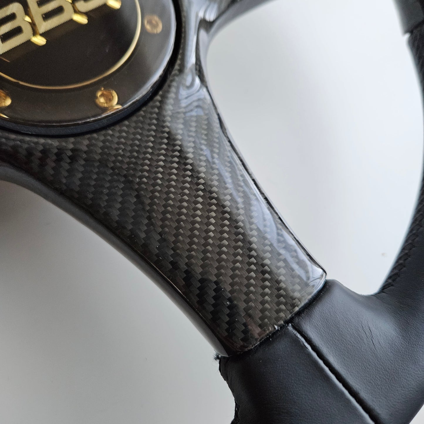 BBS Three Spoke Steering Wheel With Real Carbon Center