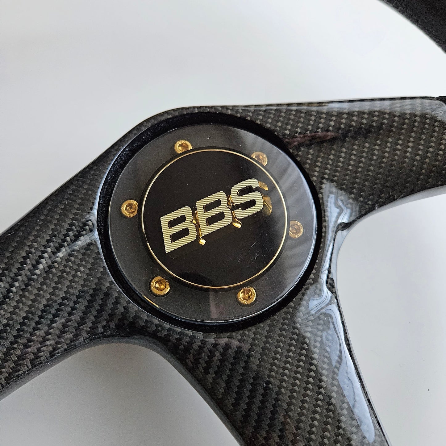 BBS Three Spoke Steering Wheel With Real Carbon Center