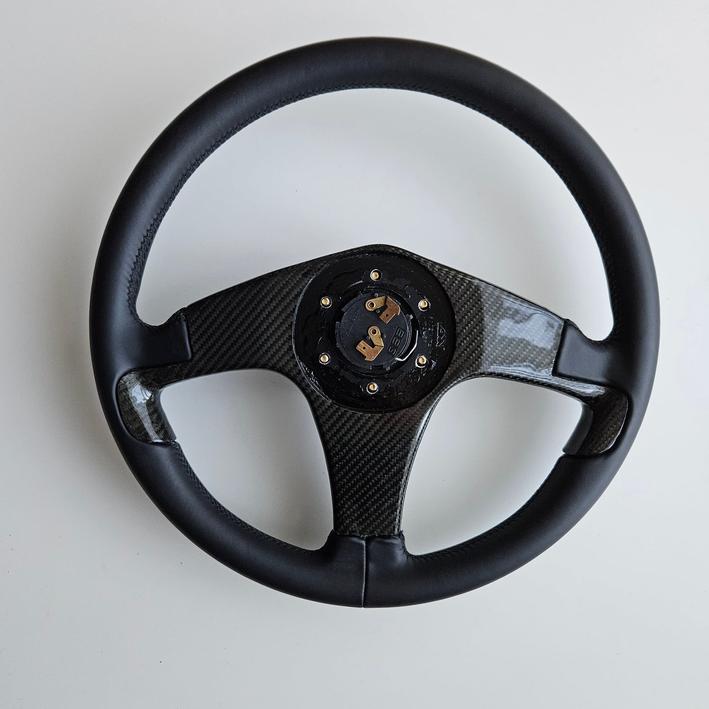 BBS Three Spoke Steering Wheel With Real Carbon Center