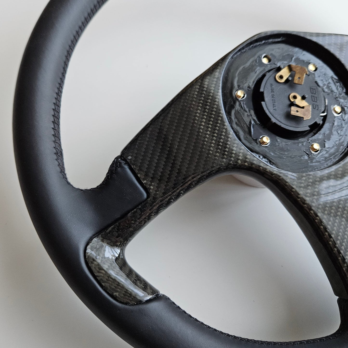 BBS Three Spoke Steering Wheel With Real Carbon Center