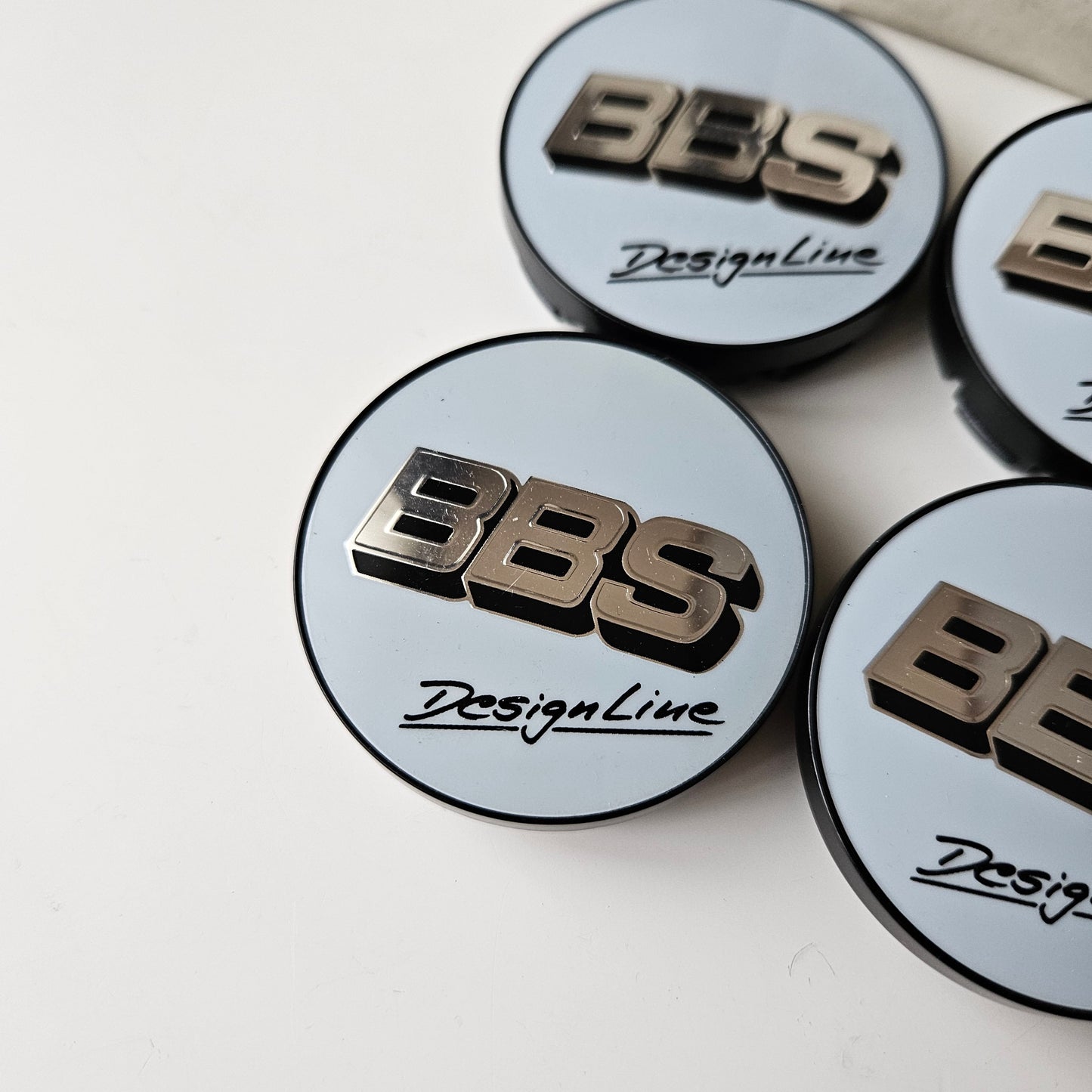 BBS Designline White/Silver Wheel Cap Set 56mm