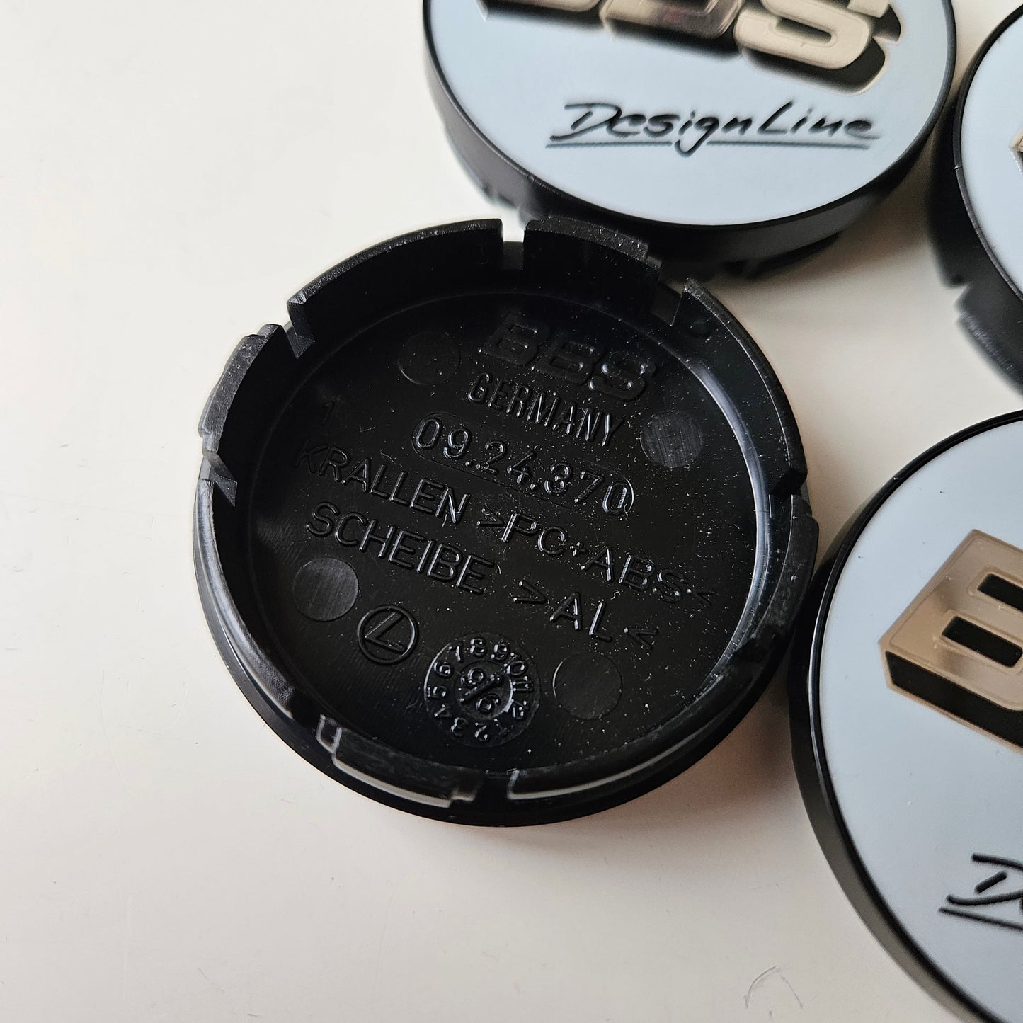BBS Designline White/Silver Wheel Cap Set 56mm