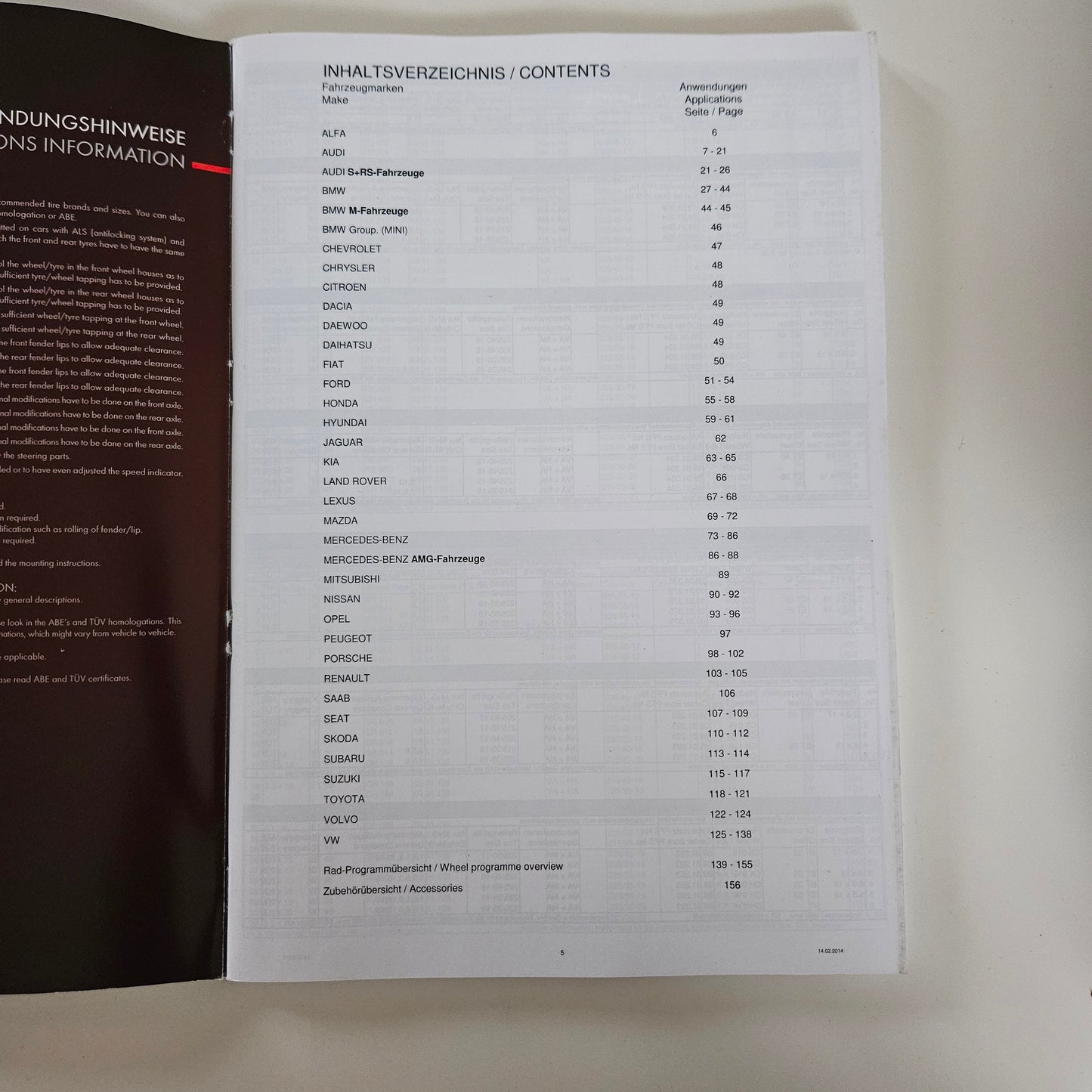 BBS 2014 Wheel Application Guide Catalog