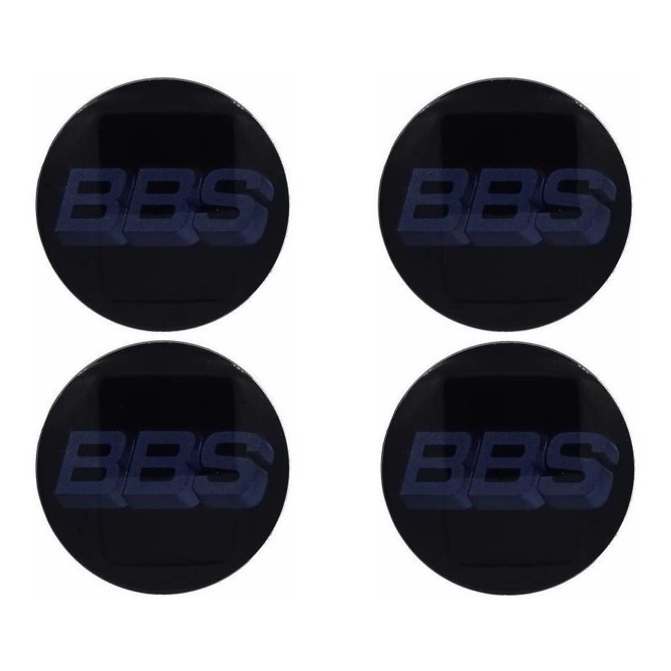 BBS 3D Black Indigo Blue Wheel Cap Set 56mm