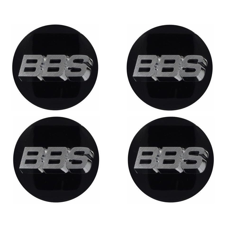ROTATING ! BBS 3D Black Silver Wheel Cap Set 56mm