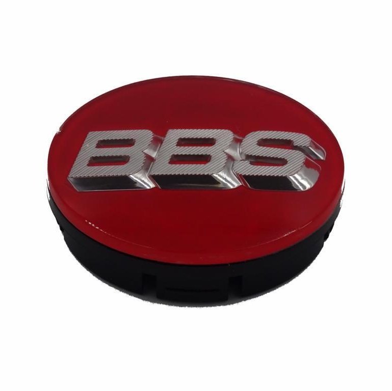 ROTATING ! BBS 3D Red Silver Wheel Cap Set 56mm