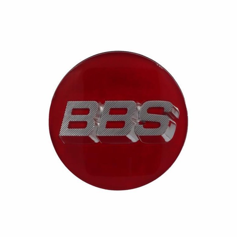 ROTATING ! BBS 3D Red Silver Wheel Cap Set 56mm