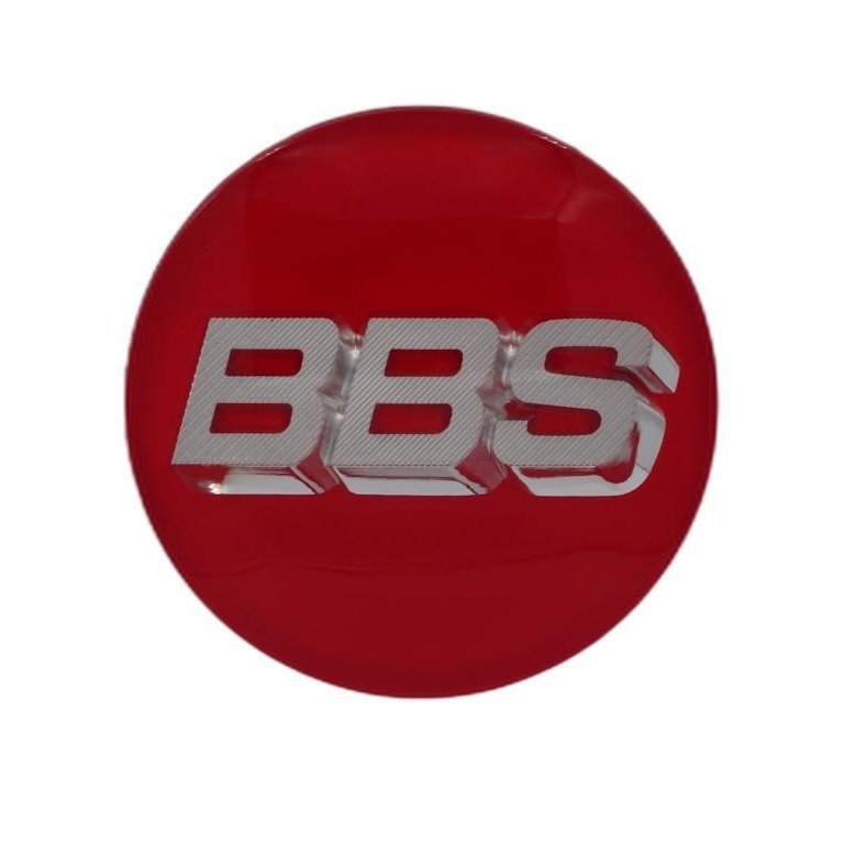 BBS 3D Red Silver Wheel Cap Set 70mm