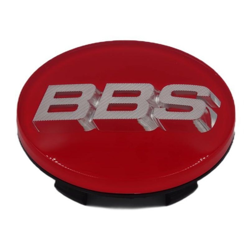 BBS 3D Red Silver Wheel Cap Set 70mm