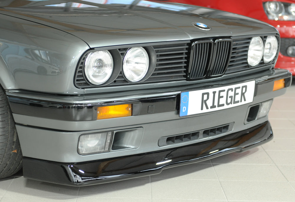 BMW E30 Front Spoiler Lip Gloss Black Rieger Tuning