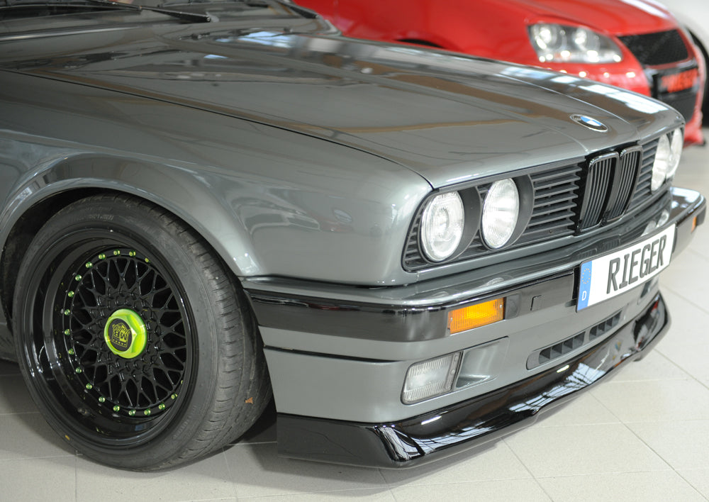 BMW E30 Front Spoiler Lip Gloss Black Rieger Tuning