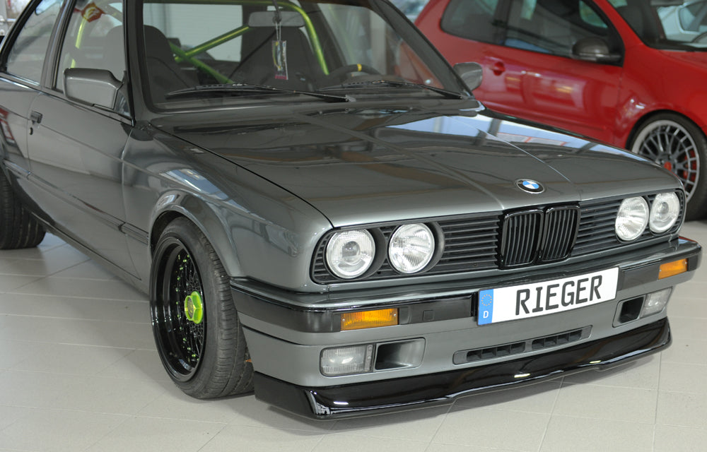BMW E30 Front Spoiler Lip Gloss Black Rieger Tuning