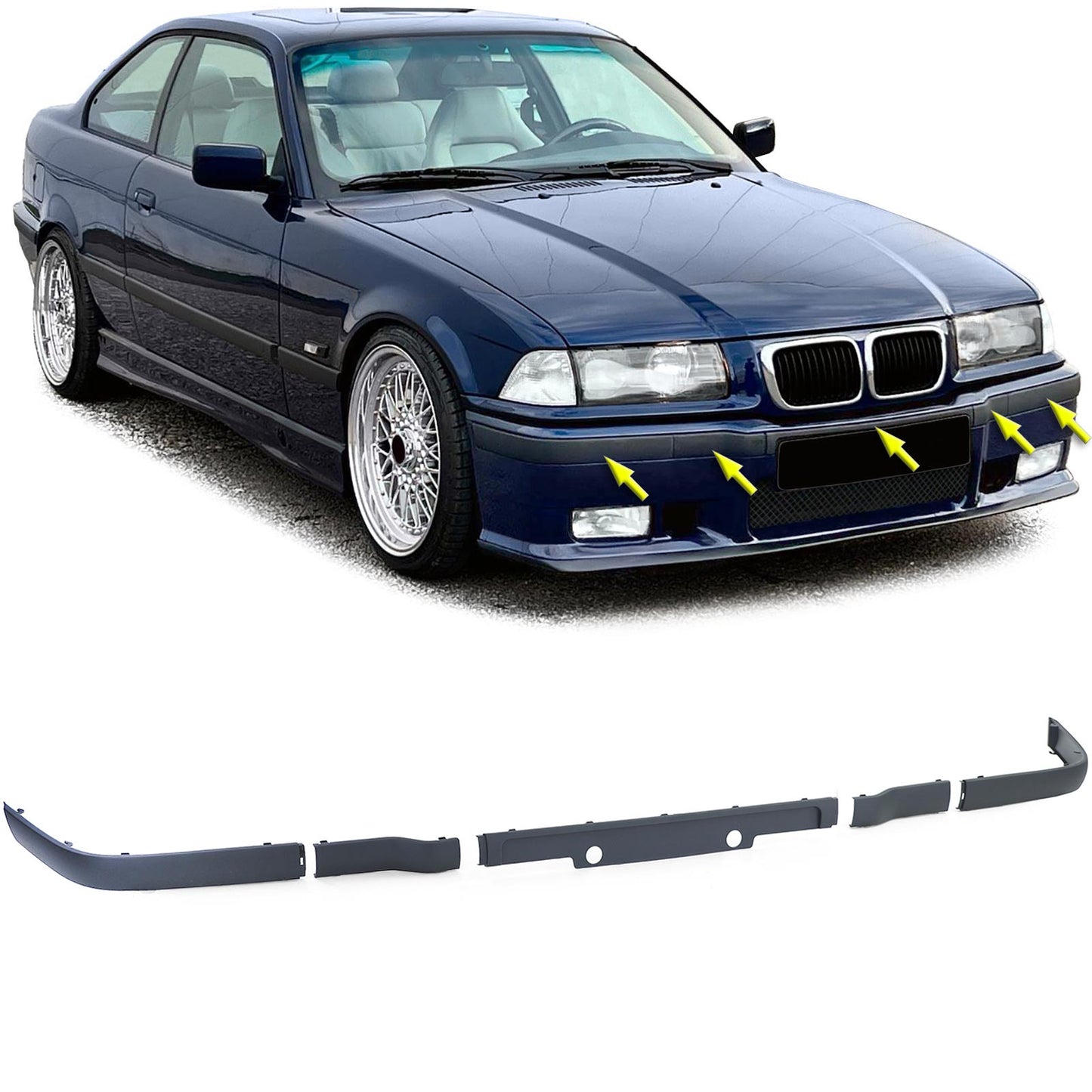 BMW E36 Bumper Trim Cover Set (90-99)