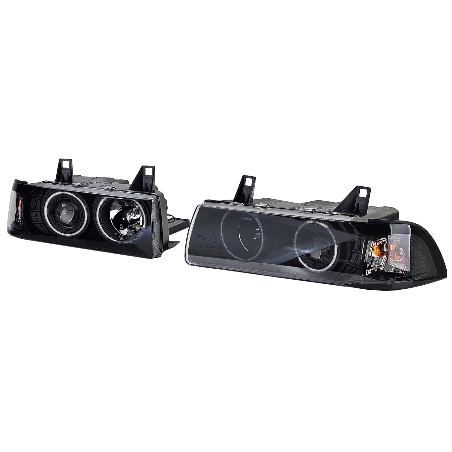 BMW E36 CCFL Smoked Angel Eye Headlight Set Coupe + Cabrio