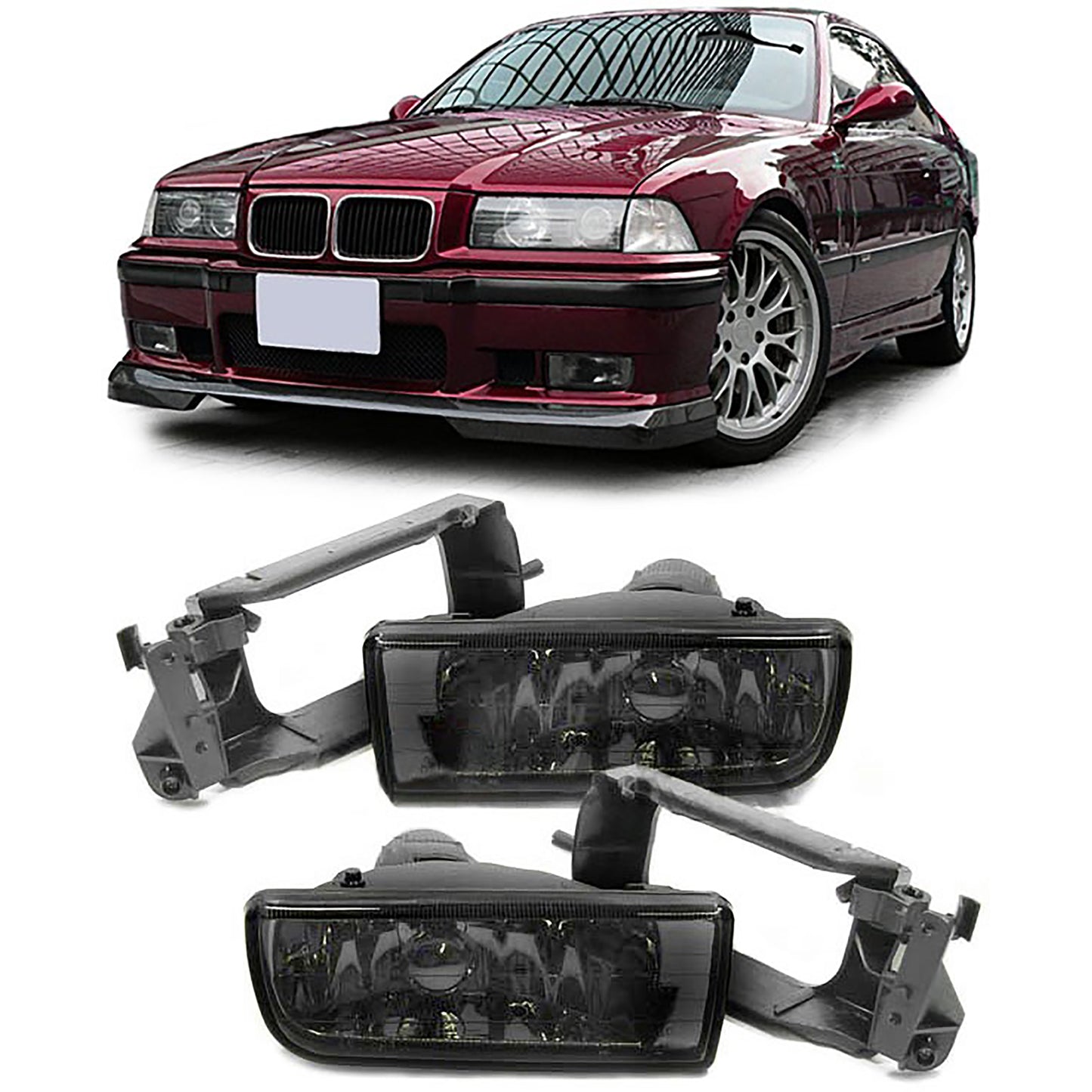 BMW E36 Clear Glass Smoked Fog Light Set (91-99)