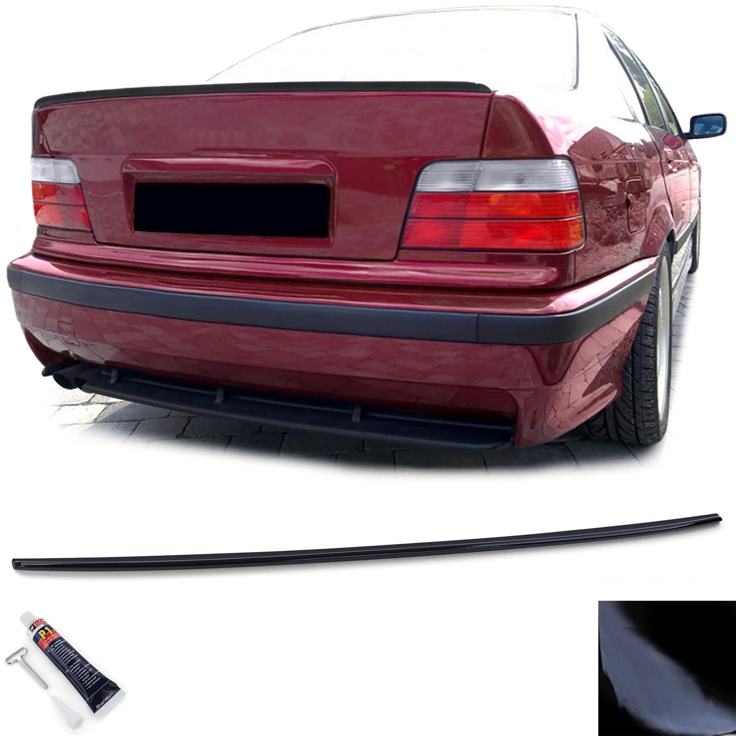 BMW E36 Rear Spoiler Lip Gloss Black (90-98)