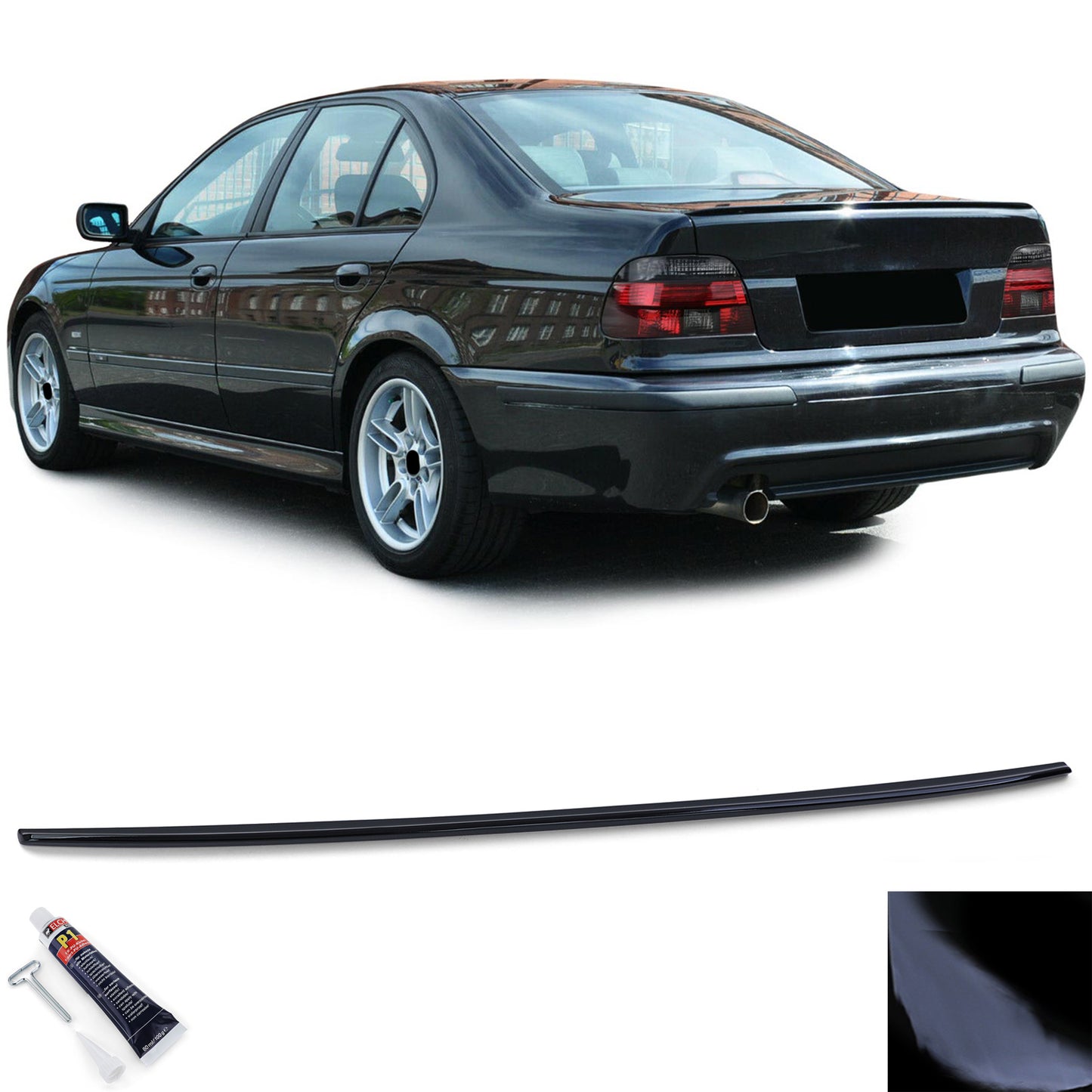 BMW E39 Rear Spoiler Lip Gloss Black (95-03)