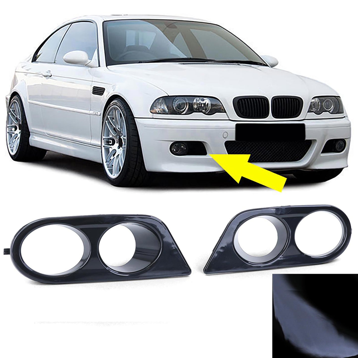 BMW E46 Bumper Fog Light Cover Air intake Set (98-05)