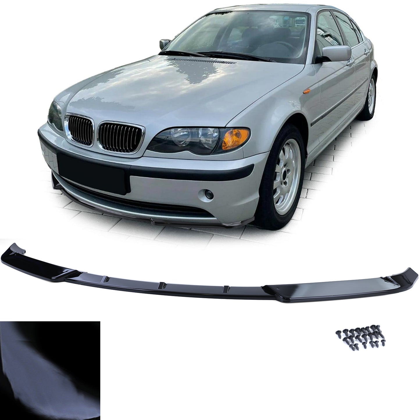 BMW E46 Bumper Lip Spoiler Gloss Black (Facelift 01-05)