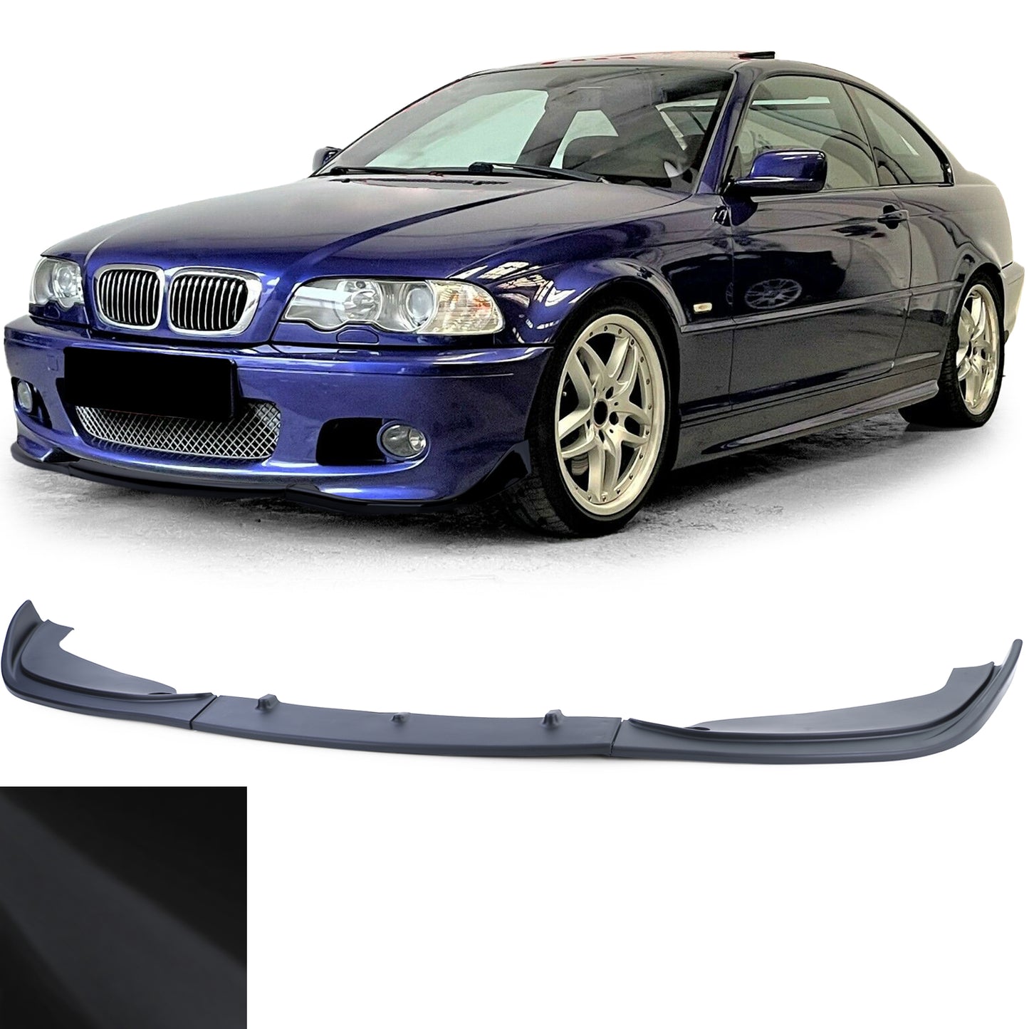 BMW E46 Bumper Lip Spoiler Matt Black Coupe + Cabrio (99-06)
