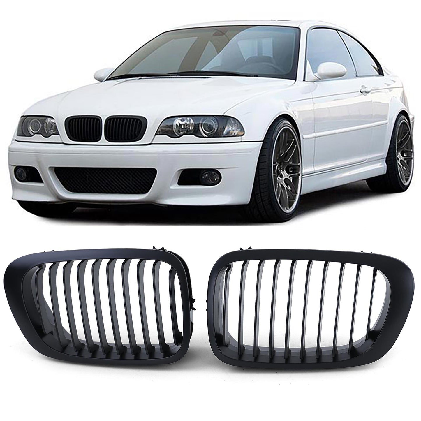 BMW E46 Front Grill Matt Black Coupe + Cabrio (Pre-Facelift 99-03)