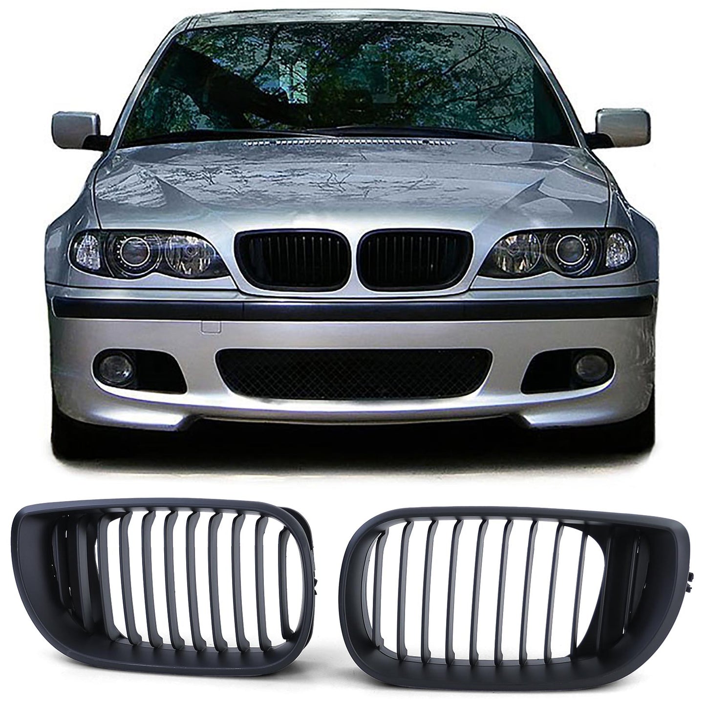 BMW E46 Front Grill Matt Black (Facelift 01-05)